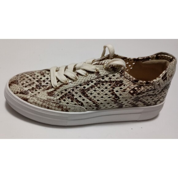 VINCE CAMUTO, Karshey Brown & Tan Snake Print Sneakers, Woman Size 7.5 - Picture 1 of 9